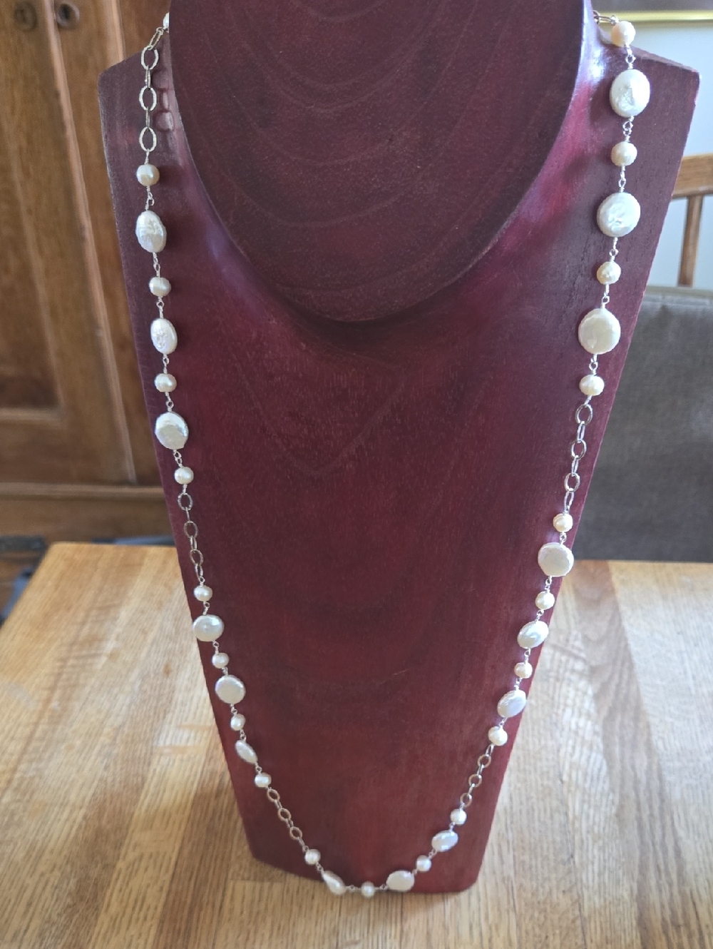 Elegant Disk Freshwater Pearl  Necklace - Women Jewelry